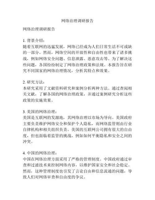 网络治理调研报告