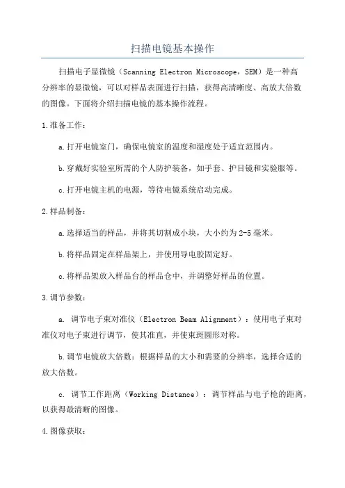扫描电镜基本操作