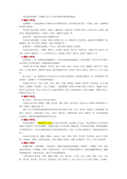 中国新诗流派发展脉络
