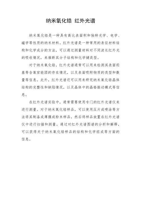 纳米氧化锆 红外光谱
