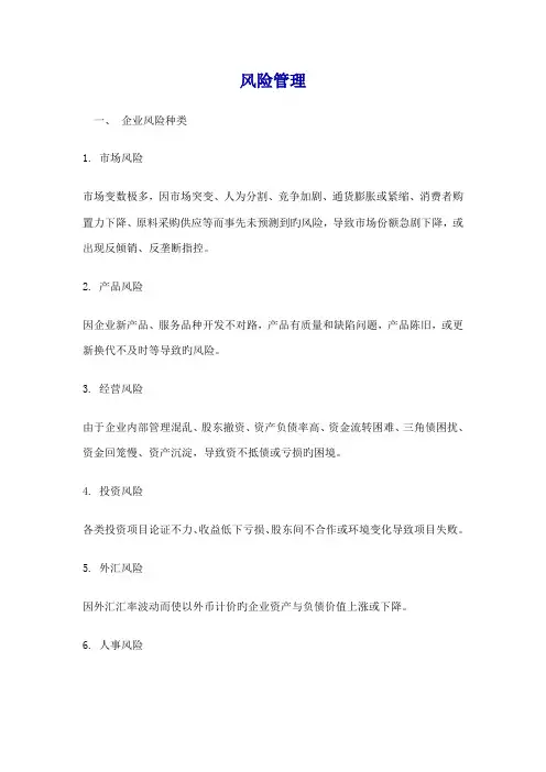 风险管理手册