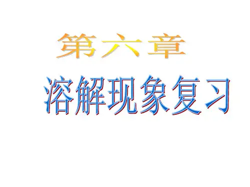 沪教版九下化学 第六章 溶解现象 整理与归纳 课件  (共20张PPT)