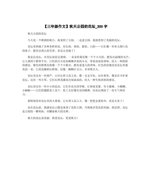 【三年级作文】秋天公园的花坛_300字