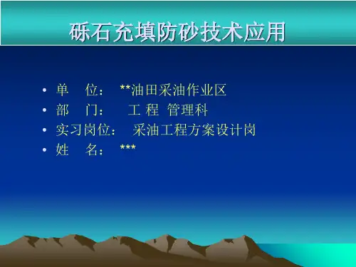 砾石充填防砂技术应用ppt课件