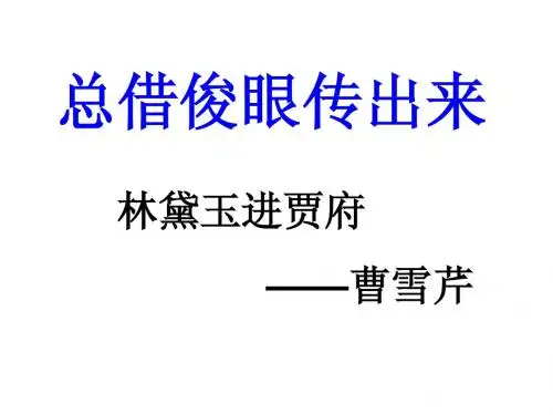 《林黛玉进贾府》(公开课)课件ppt