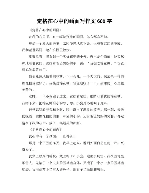 定格在心中的画面写作文600字