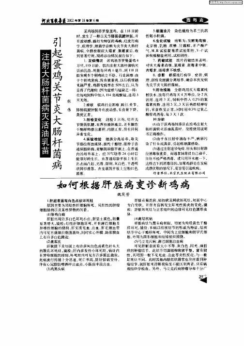 如何根据肝脏病变诊断鸡病