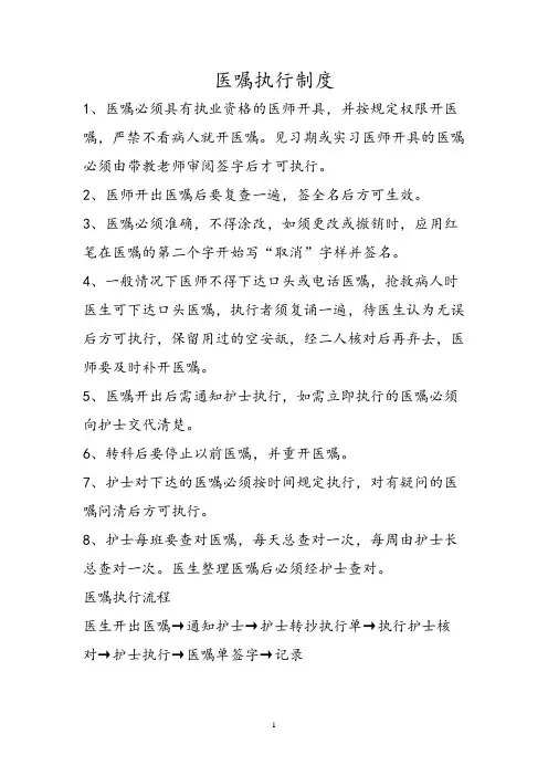 医嘱执行制度