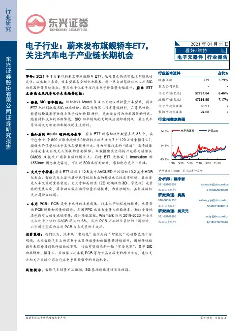 电子行业：蔚来发布旗舰轿车ET7，关注汽车电子产业链长期机会