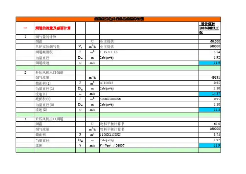 烟道阻力及风机的计算 