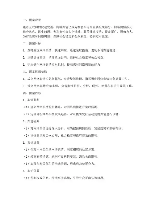 网络舆情预案应急