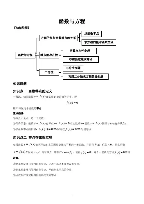 高中必修1——函数与方程 (教案)