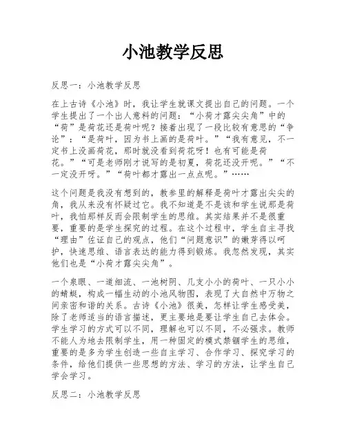 小池教学反思