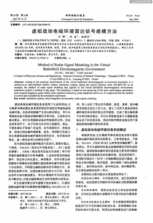虚拟战场电磁环境雷达信号建模方法