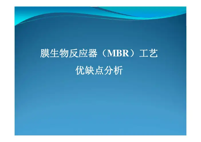 膜生物反应器工艺优缺点分析