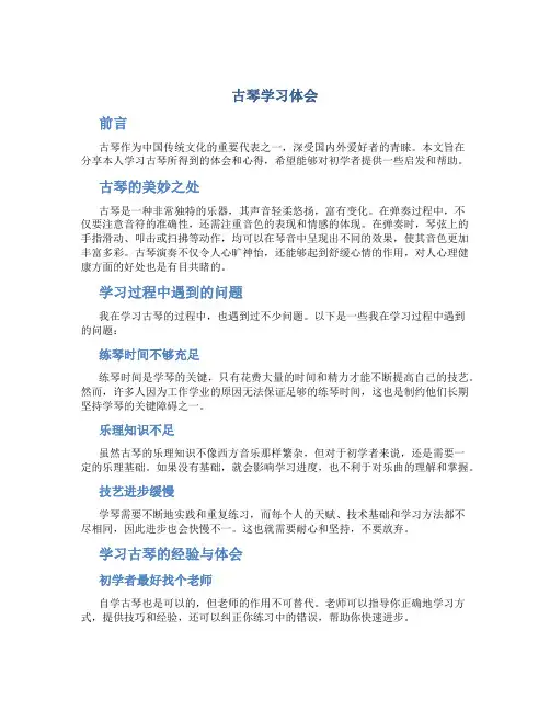 古琴学习体会