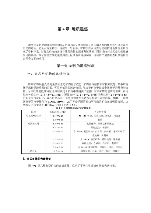 新大遥感地学分析讲义第4章 地质遥感