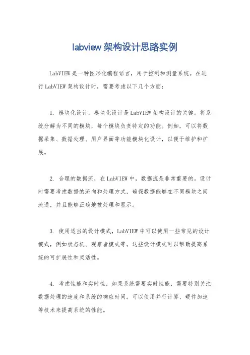labview架构设计思路实例