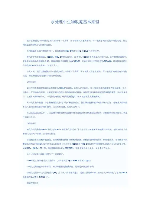 水处理中生物脱氮基本原理