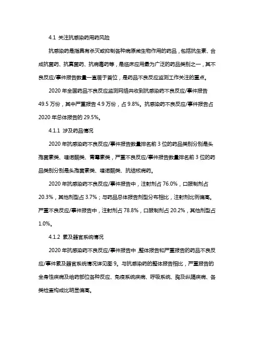 国家药品不良反应监测年度报告(2020年)-关注抗感染药用药风险