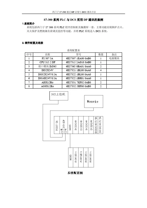 西门子S7-300通过DP总线与DCS通讯方法