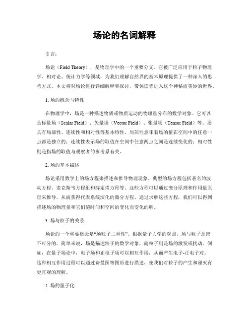 场论的名词解释