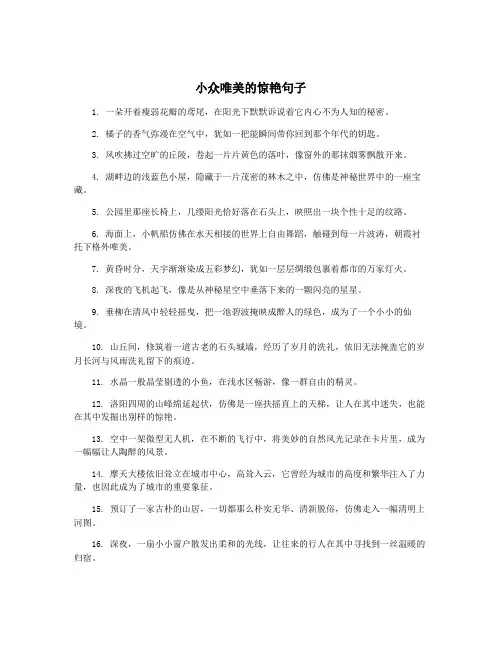 小众唯美的惊艳句子