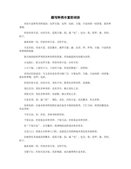 描写种类丰富的词语