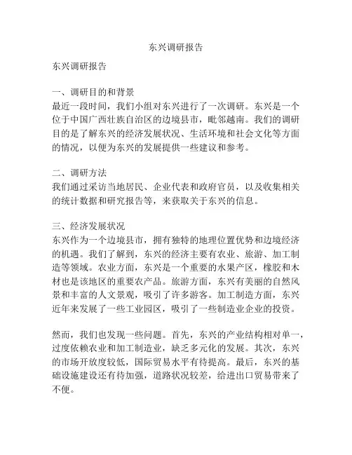东兴调研报告