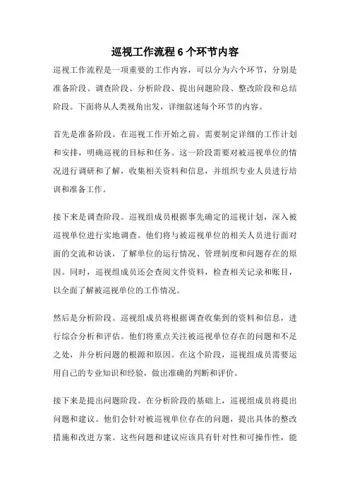巡视工作流程6个环节内容