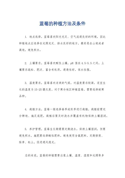 蓝莓的种植方法及条件