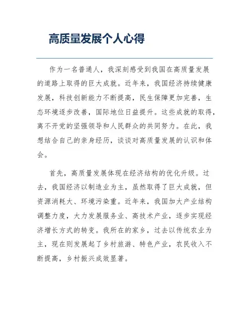 高质量发展个人心得