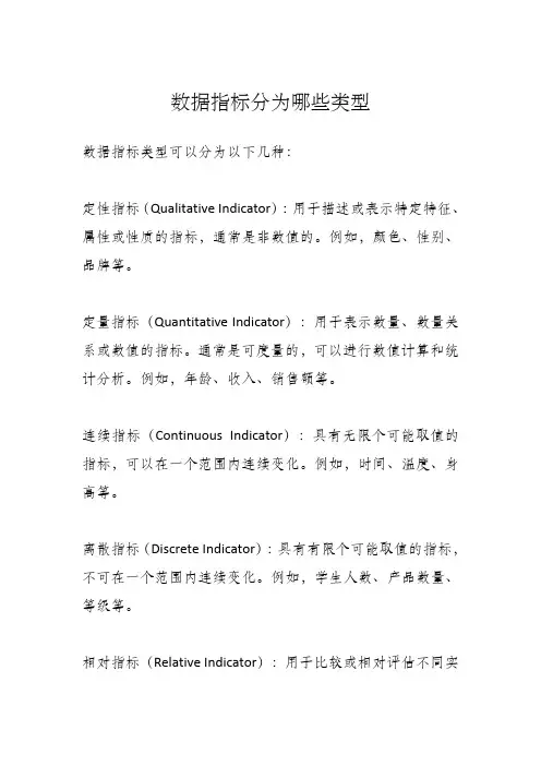 数据指标类型