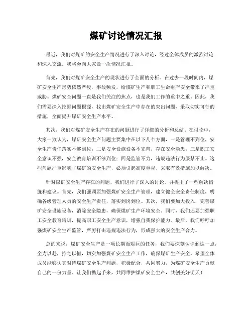 煤矿讨论情况汇报