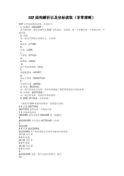 DXF结构解析以及坐标读取(非常清晰)