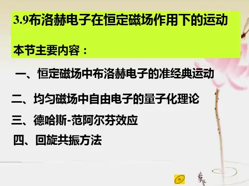 固体物理基础第三章能带论课件39布洛赫电子在恒定磁场作用下的运动