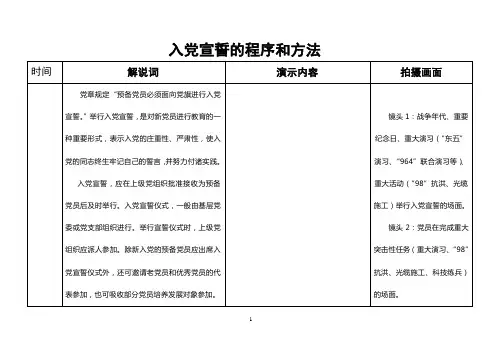 入党宣誓的程序和方法