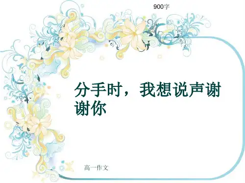 高一作文《分手时,我想说声谢谢你》900字(共11页PPT)