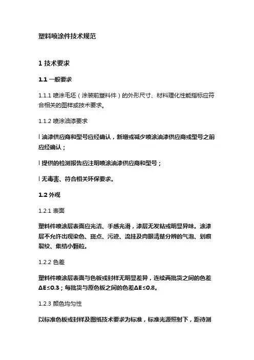 塑料喷涂件技术规范