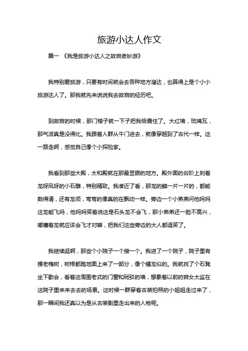 旅游小达人作文