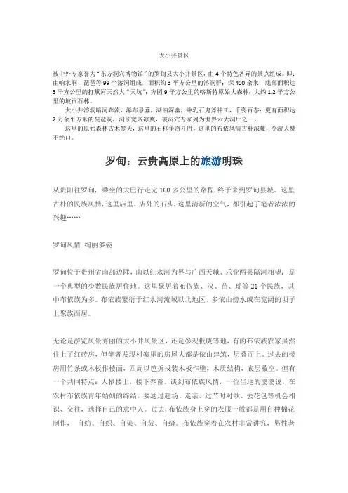 罗甸大小井景区