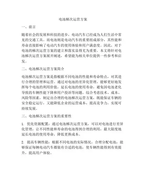 电池梯次运营方案