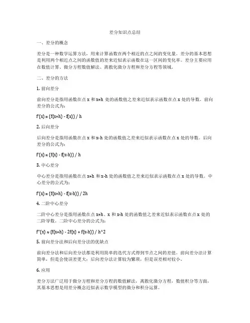 差分知识点总结