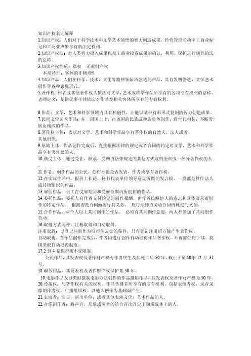 知识产权名词解释