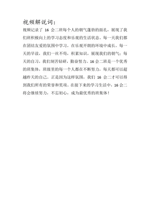 视频解说词