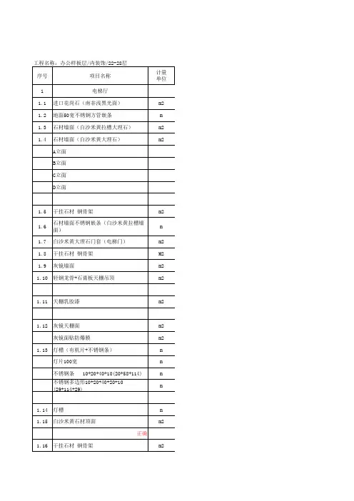 工程量计算书(=X模板)