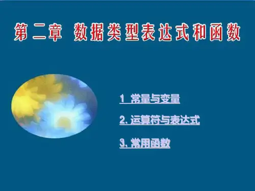 2.数据类型表达式和函数