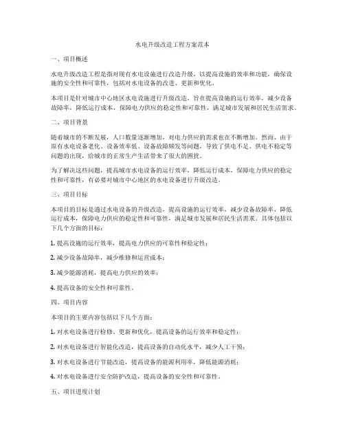 水电升级改造工程方案范本