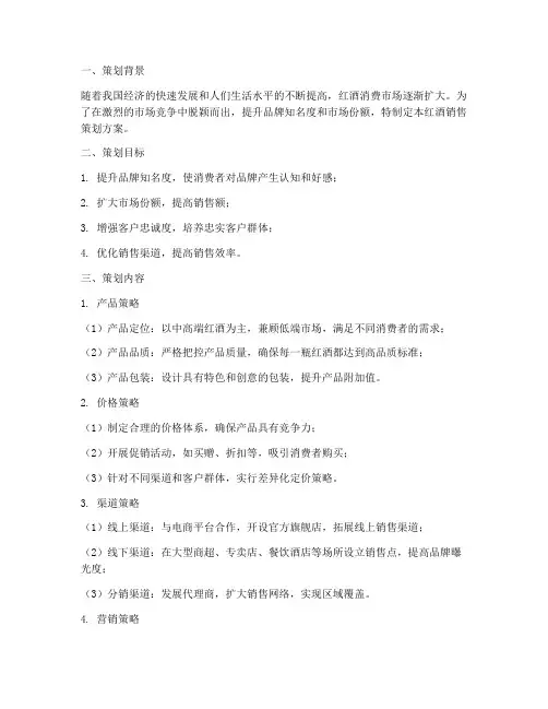 销售红酒策划方案