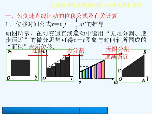 匀变速直线运动的位移与时间关系的推导